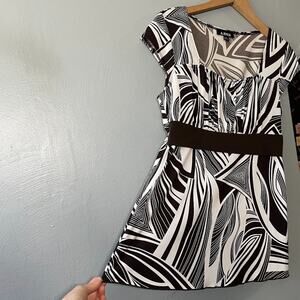 Y2K A Byer Babydoll Top Size Large White Brown Stretch Knit Tie Back Going Out